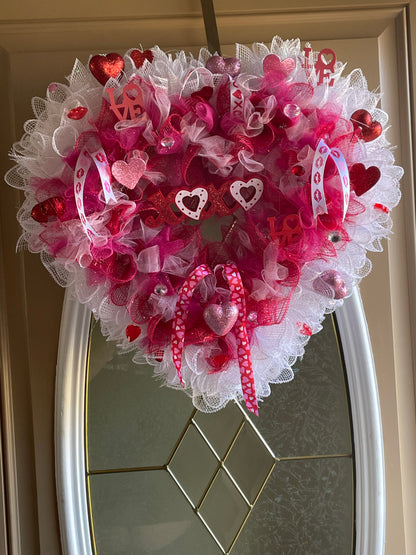 Medium Heart Shaped Wreath Red
